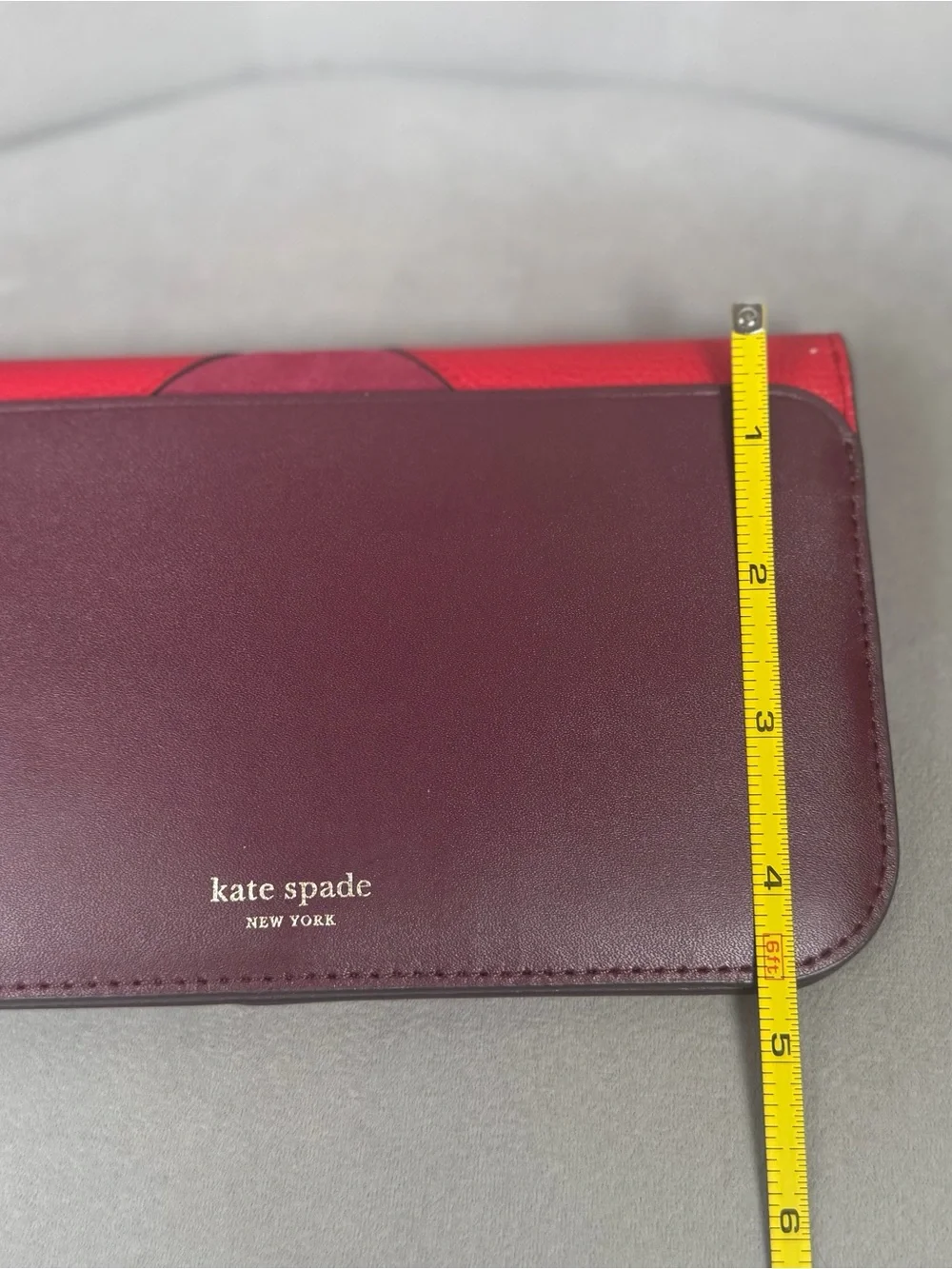 Kate Spade Nadine Patchwork Red Leather Suede Clutch Wallet